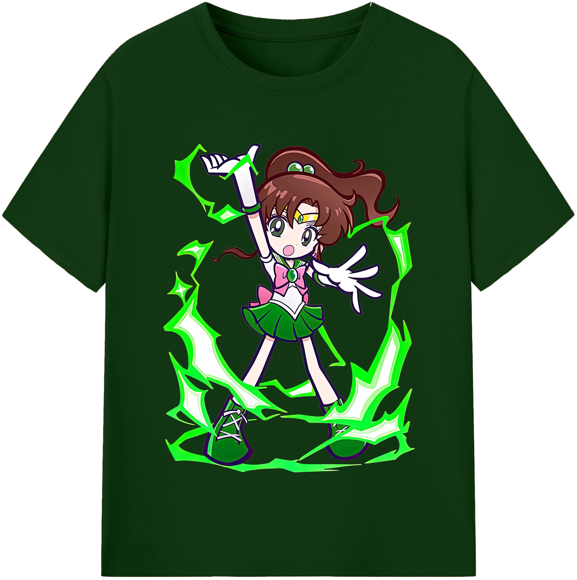 （画像用） 美少女戦士セーラームーン 木野 まこと きの まこと Sailor Moon Kino Makoto （セーラージュピター；Sailor Jupiter） 綿100％半袖Tシャツ（フロントプリント）